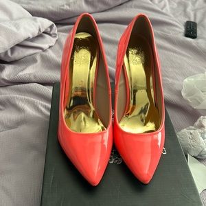 Pink high heel shoes